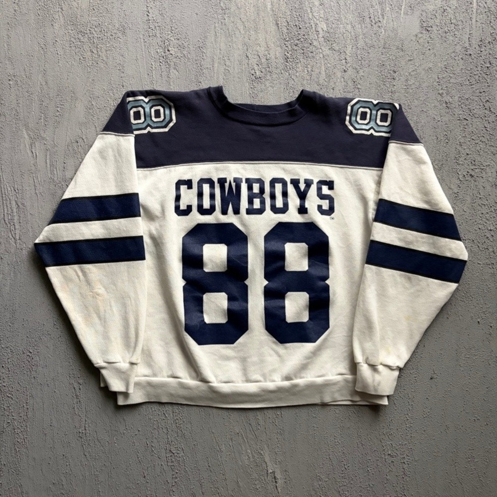 Vintage Dallas Cowboys Sweatshirt Medium White 1980s NFL Rawlings
